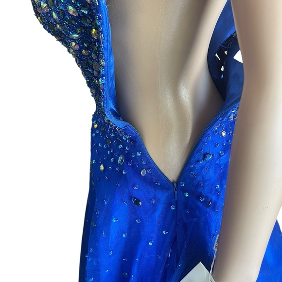 Anny Lee Royal Blue Embellished Dress size 6 - Picture 9 of 16